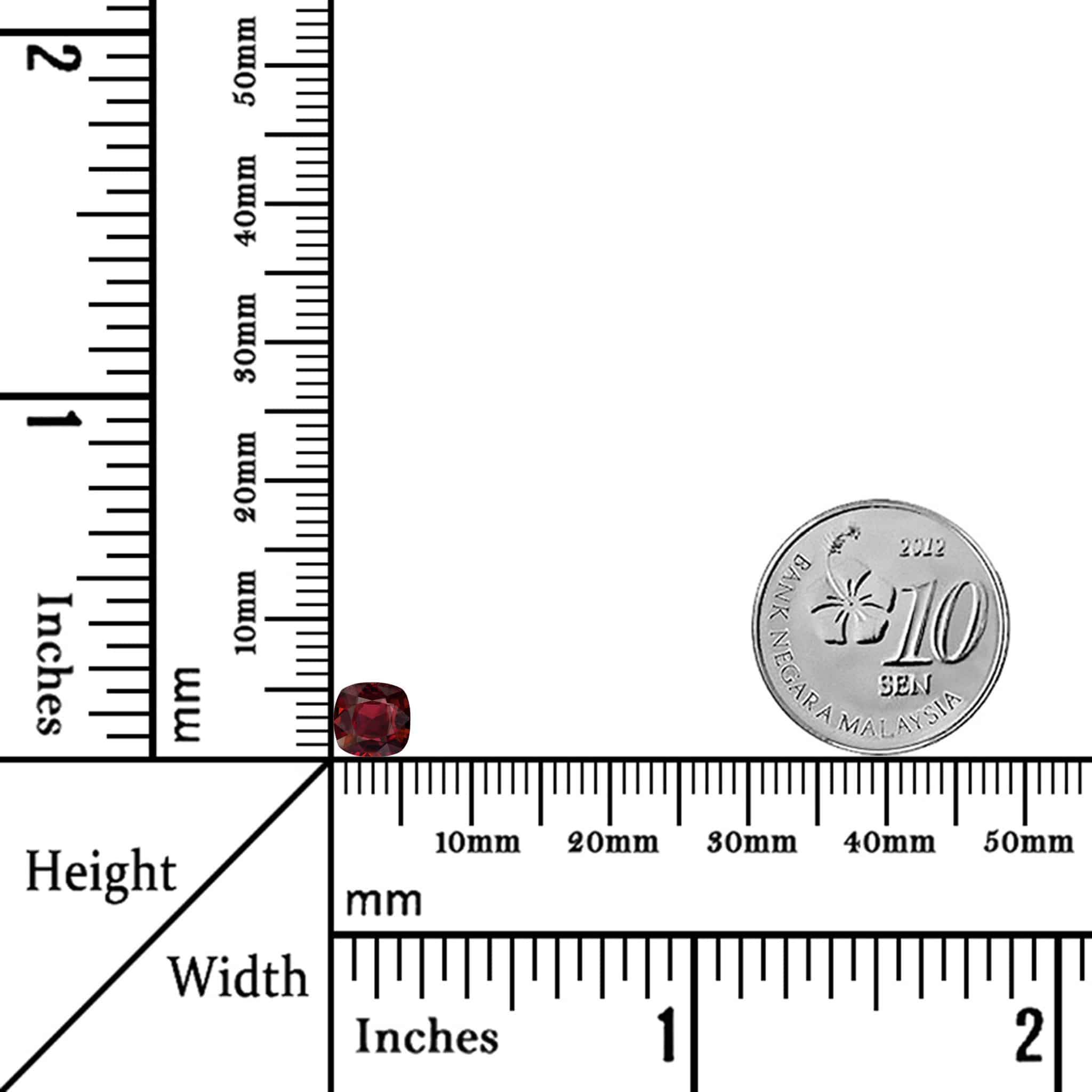 0.78 Carats - Natural Unheated Thailand Cushion Purplish Red Spinel