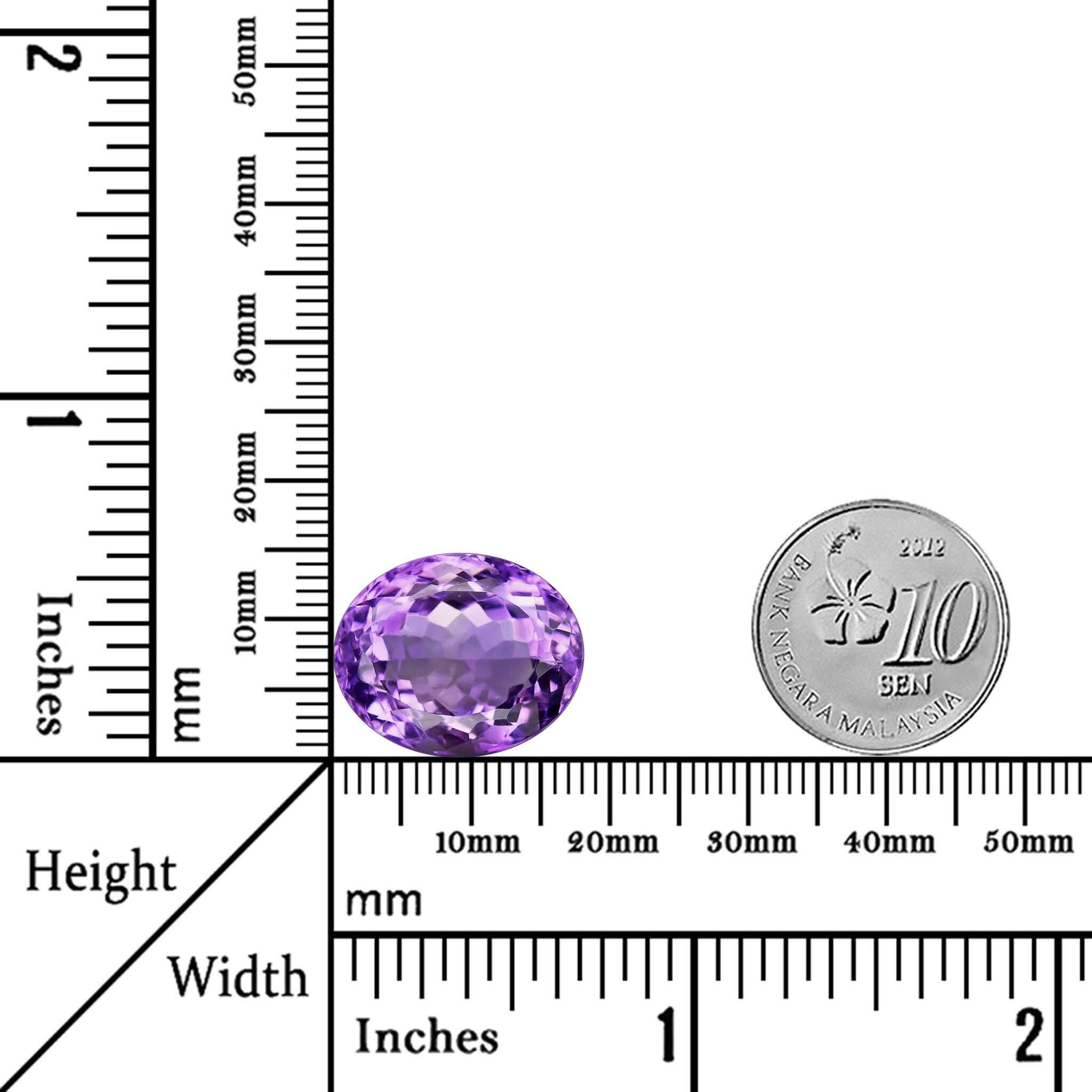 21.37 Carats - Natural Good Size Brazil Oval Purple Amethyst