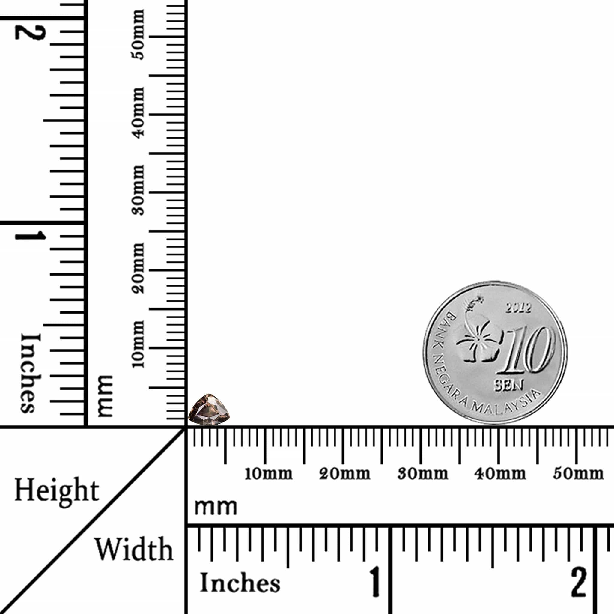 0.59 Carats - Natural Trillion Facets Purplish Brown Sapphire