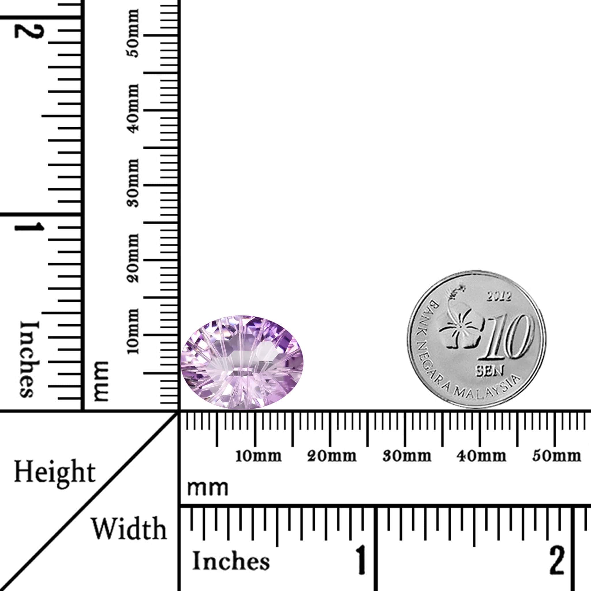 9.80 Carats - Natural Uruguay Oval Beehive Purple Amethyst