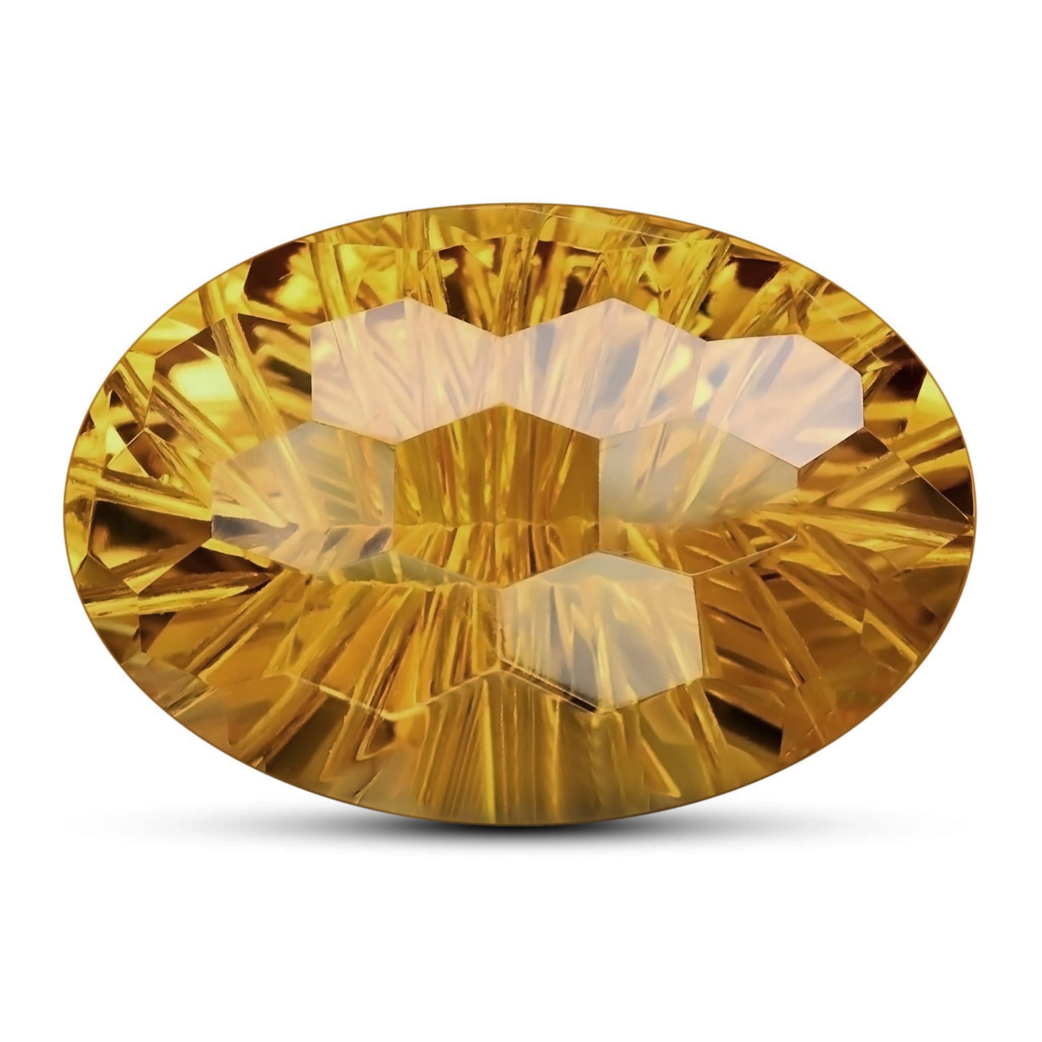 17.20 Carats - Natural Brazil Oval Beehive Medium Golden Citrine