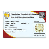 10.09 Carats - Certificate Natural Cushion Beehive Yellow Citrine
