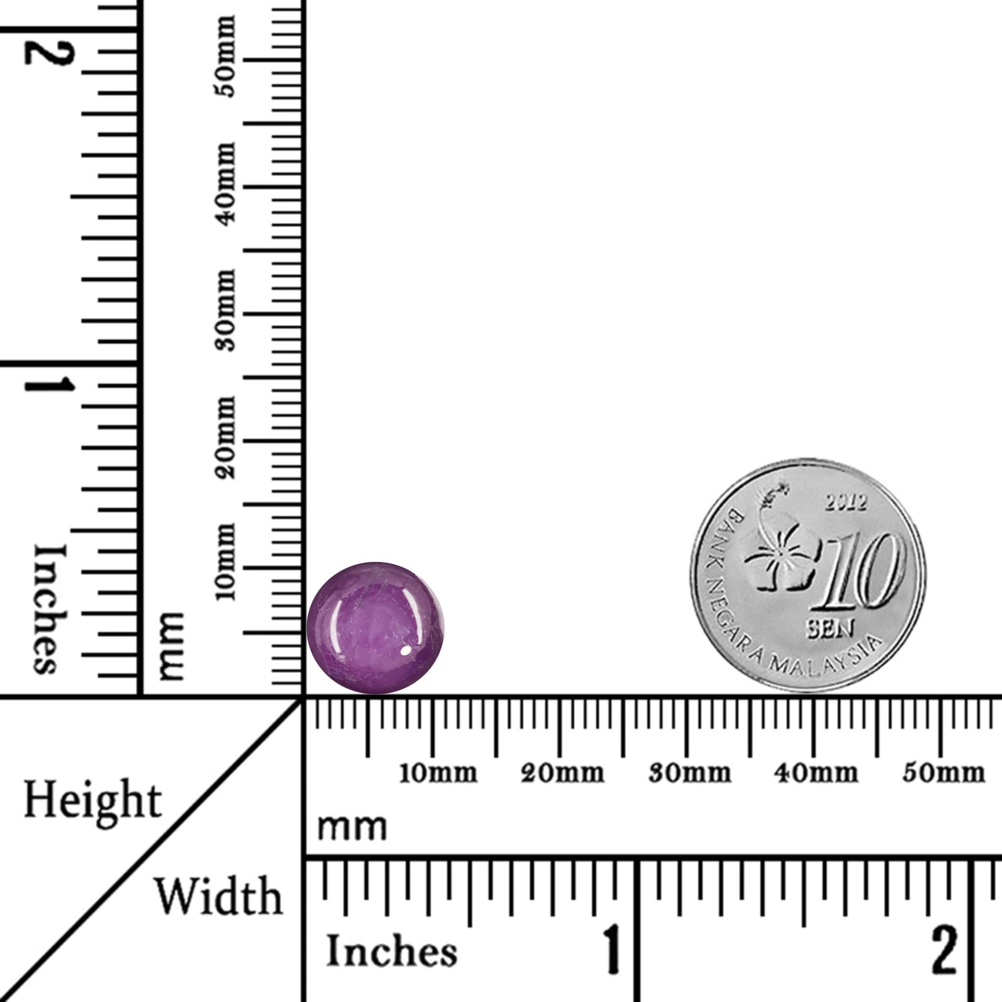 10.24 Carats - Natural Unheated Cabochon Oval Reddish Purple Ruby