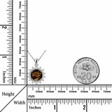 Gift Of Sunshine Natural Round Smoky Quartz Sterling Silver Necklace