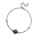 Mysterious Light Purple Cabochon Amethyst Sterling Silver Bracelet