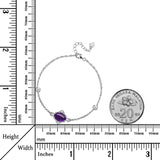 Mysterious Light Purple Cabochon Amethyst Sterling Silver Bracelet