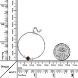 Courageous Round Red Garnet Sterling Silver Stellar Bracelet
