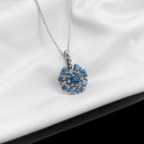Hopefully Natural Multi London Blue Topaz Sterling Silver Necklace