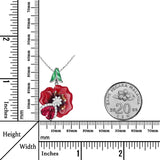 Good Wishes Geranium Calliope Enamel Zirconia Sterling Silver Necklace