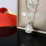 Never Regret Natural White Opal Sterling Silver Swirl Necklace