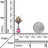 Vigorous Natural Pear Pink Topaz Sterling Silver Enamel Necklace
