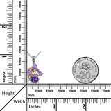Bucolic Natural Purple Amethyst Sterling Silver 2-Tones Necklace