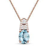 Avant Garde Natural Sky Blue Topaz Sterling Silver Necklace