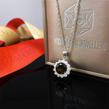 Gift Of Sunshine Natural Round Smoky Quartz Sterling Silver Necklace