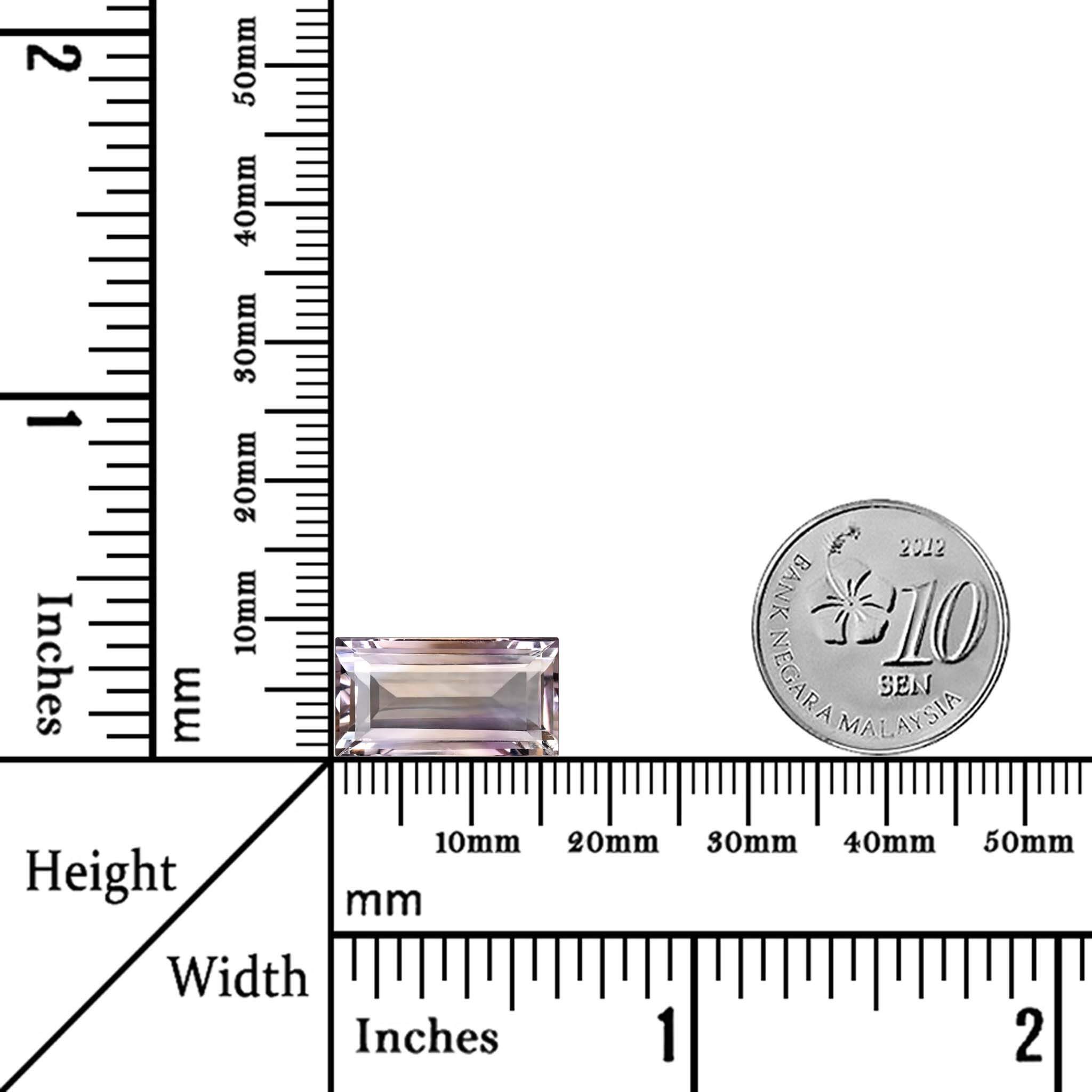 8.25 Carats - Natural Unheated Baguette Yellow Purple Ametrine