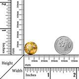 9.30 Carats - Natural Round Checkerboard Golden Yellow Citrine