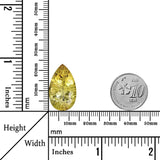 17.27 Carats - Natural Unheated Pear Beehive Brilliant Yellow Citrine