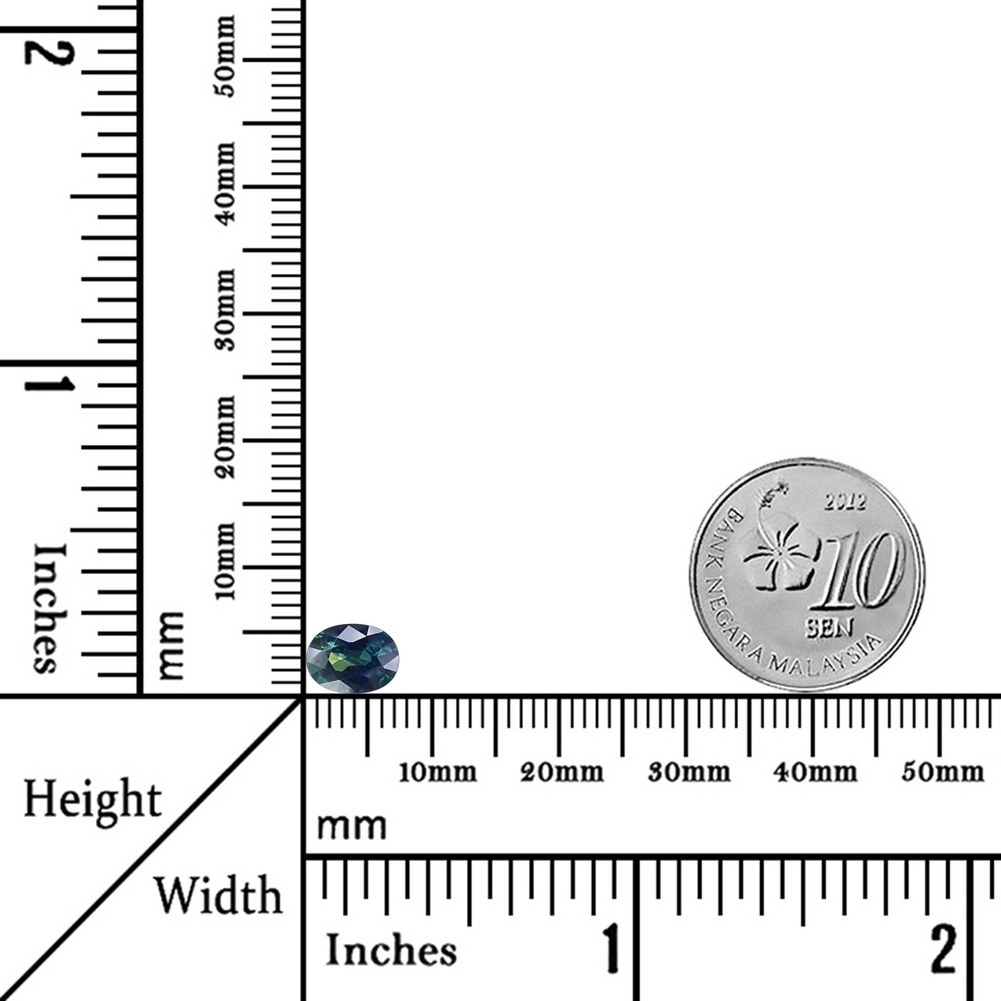 1.38 Carats - Natural Australia Oval Bluish Green Sapphire