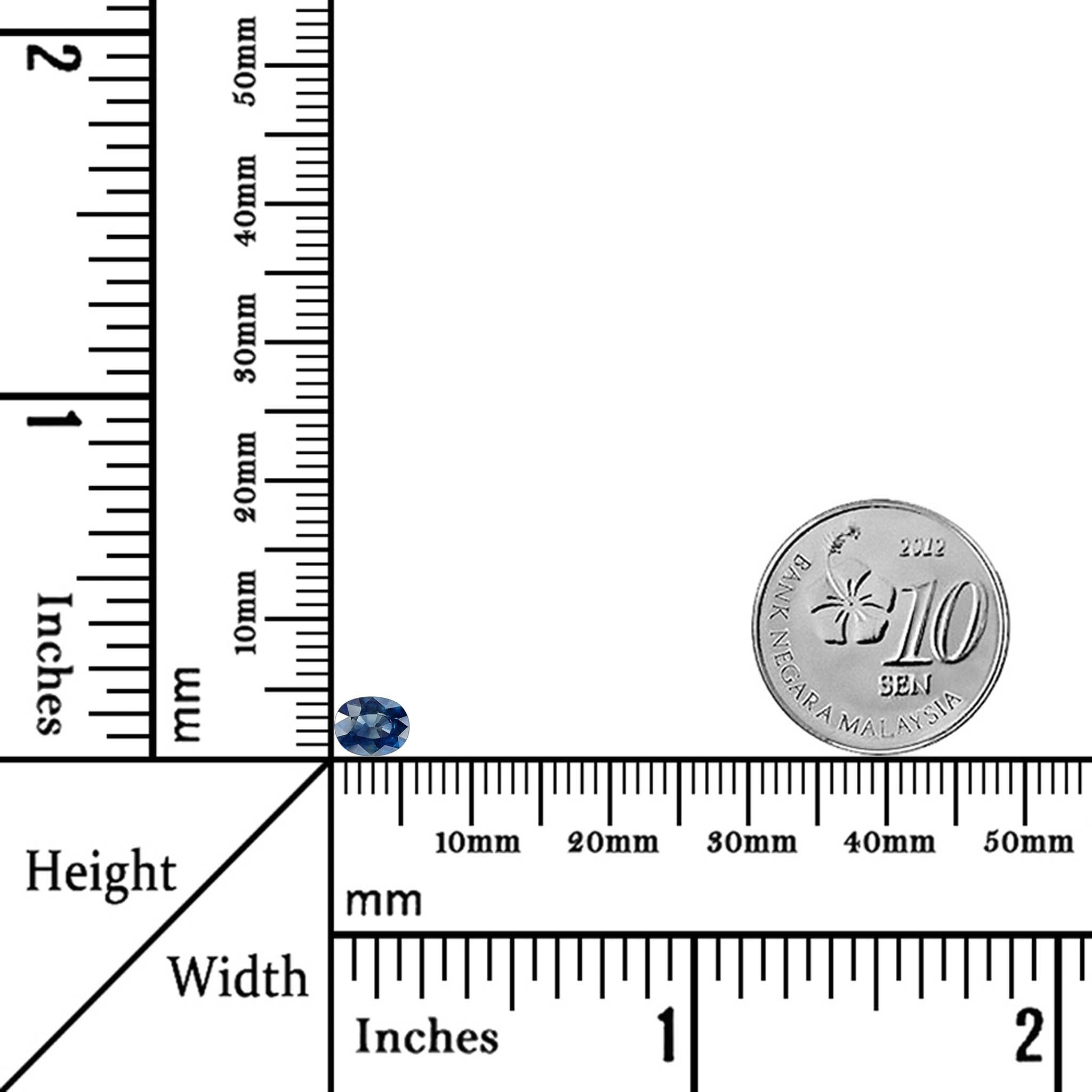 0.67 Carats - Natural Australia Oval Normal Heated Blue Sapphire