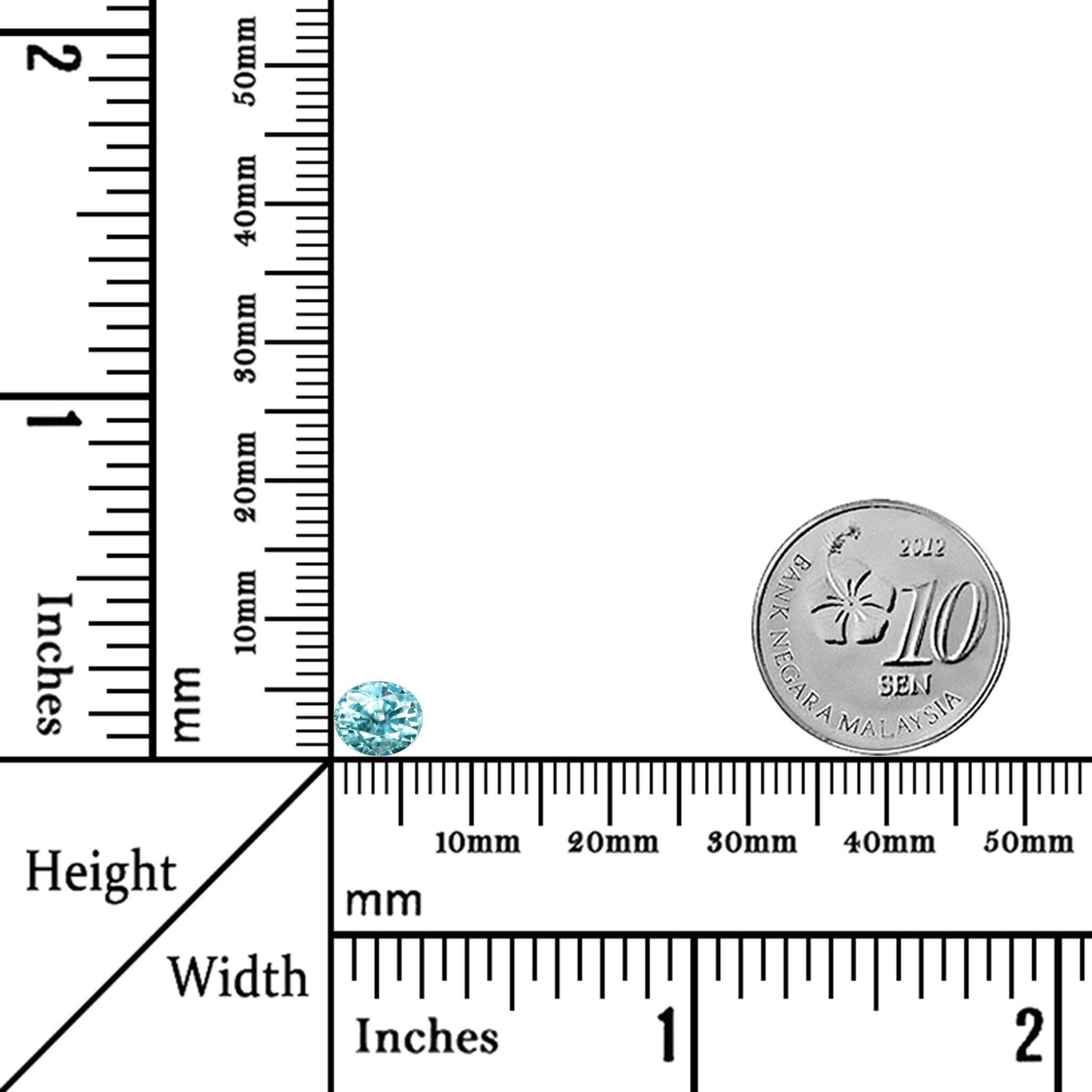 1.56 Carats - Natural Cambodia Oval Cut Medium Blue Zircon