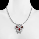 Fly Towards Happiness Natural Red Garnet Sterling Silver Butterfly Necklace
