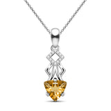 Methodical Natural Trillion Yellow Citrine Sterling Silver Necklace
