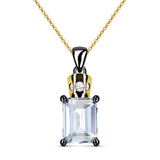 Perfume Bottle Natural Sky Blue Topaz Topaz Sterling Silver 2-Tones Necklace