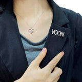 Eternal Heart White Ziconia Sterling Silver Brave Rose Necklace