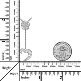 Innocence Purity White Ziconia Sterling Silver Moon of Rose Necklace