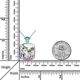 Egyptians Adore Enamel Zirconia Sterling Silver Artsy Necklace