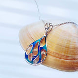 The Ocean of Star Enamel Zirconia Sterling Silver Dream Blue Necklace