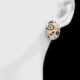 Solid Exquisite Ethnic Enamel Sterling Silver Stud Earrings