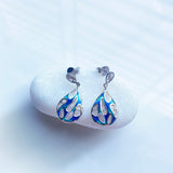 The Ocean of Star Enamel Zirconia Sterling Silver Stud Dangle Earrings