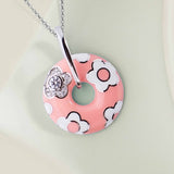 Marshmallow Cloud Enamel Zirconia Sterling Silver Adorable Necklace