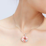 Marshmallow Cloud Enamel Zirconia Sterling Silver Adorable Necklace