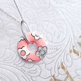 Marshmallow Cloud Enamel Zirconia Sterling Silver Adorable Necklace