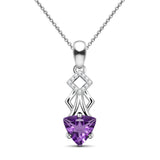 Methodical Natural Trillion Purple Amethyst Sterling Silver Necklace