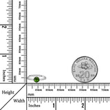 Classic Style Natural Round Chrome Diopside Sterling Silver Solitaire Ring