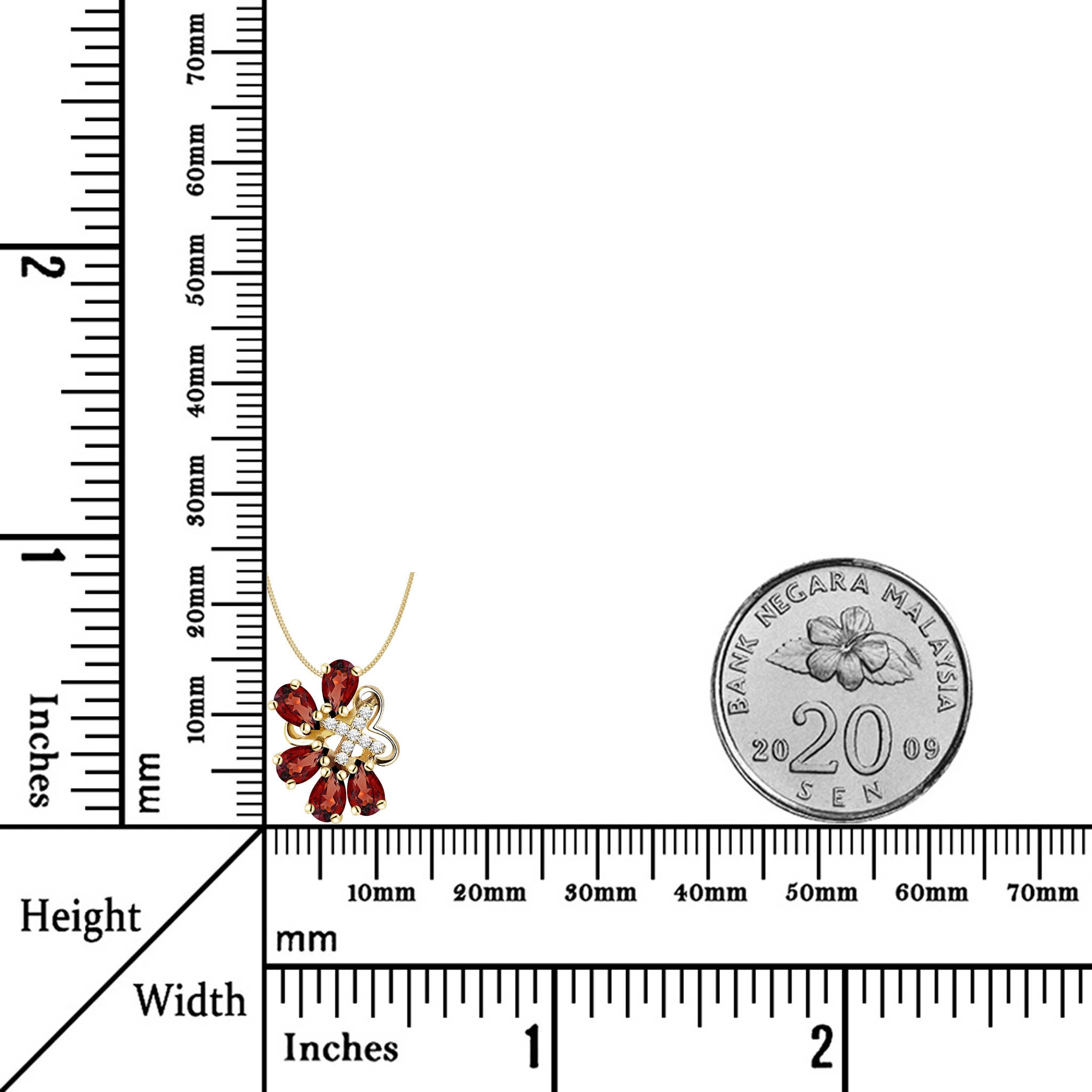 Cluster Artsy Natural Multiple Red Garnet Sterling Silver Necklace