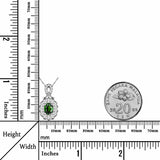 Decorous Essence Natural Green Chrome Diopside Sterling Silver Necklace