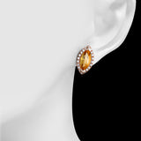 Fealty Natural Marquise Orangish Yellow Citrine Sterling Silver Stud Earrings