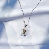 Irreplaceable Natural Octagon Smoky Quartz Sterling Silver Elegant Necklace
