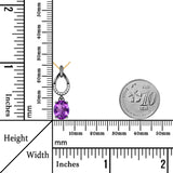 Black Romanticism Natural Oval Purple Amethyst Sterling Silver Necklace