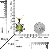 Gardening Natural Octagon Green Peridot Sterling Silver Necklace
