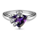 Creative Natural Trilliant Purple Amethyst Sterling Silver Ring