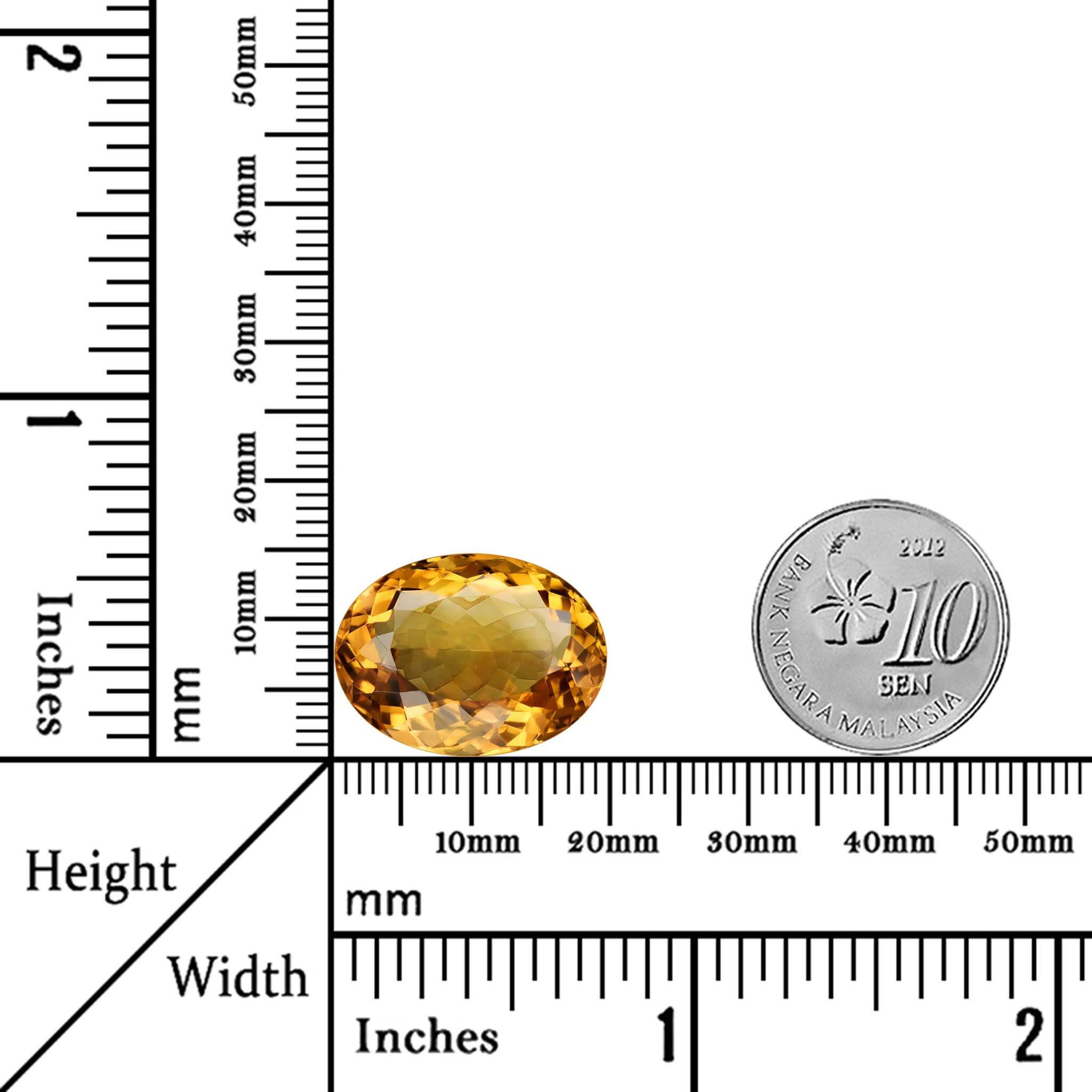 17.09 Carats - Natural Eye Clean Unheated Golden Yellow Citrine