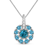 Hopefully Natural Multi London Blue Topaz Sterling Silver Necklace