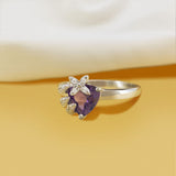 Creative Natural Trilliant Purple Amethyst Sterling Silver Ring
