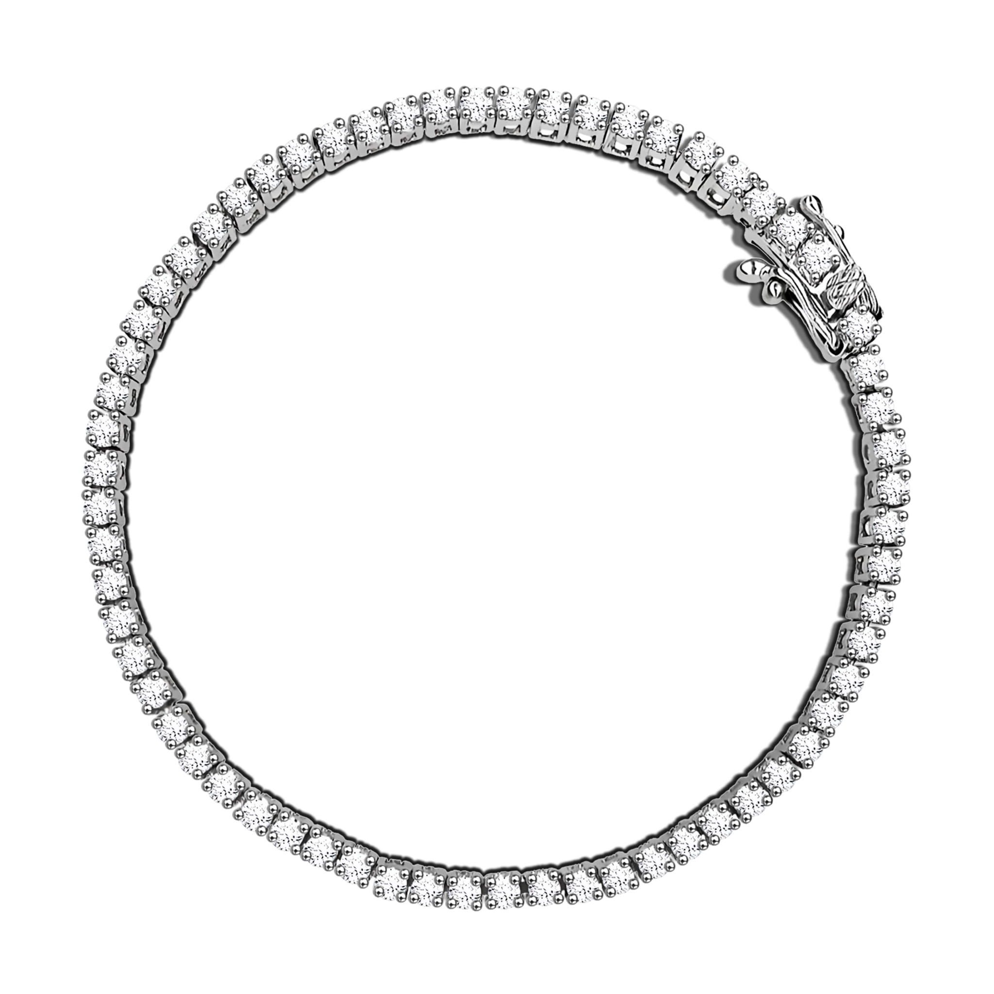 Tennis Chain White Zirconia Sterling Silver Snazzy Bracelet