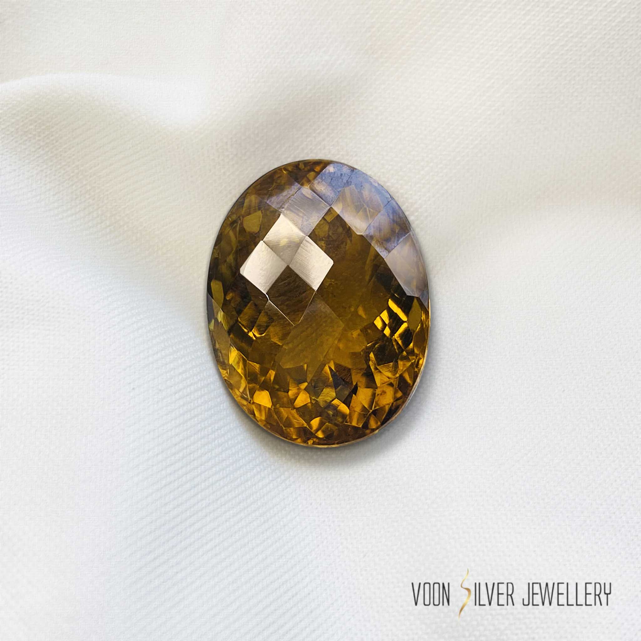 15.42 Carats - Natural Untreated Africa Oval Fancy Yellow Citrine